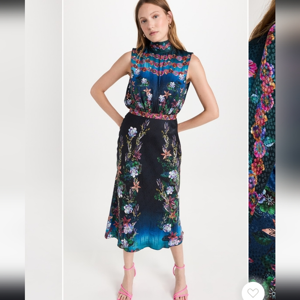 Saloni Sakura Fleur Midi Dress - Picture 4 of 11